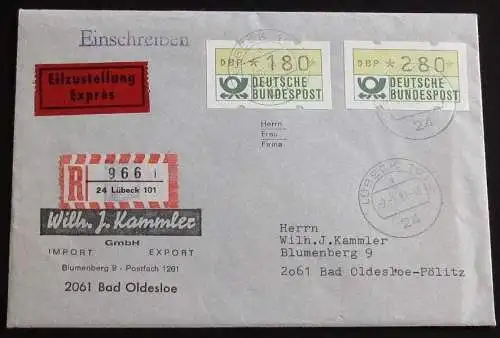 DEUTSCHLAND 1981 Mi-Nr. Automatenmarken 1.1 hu VS 1 auf 4 gelaufenen FDC