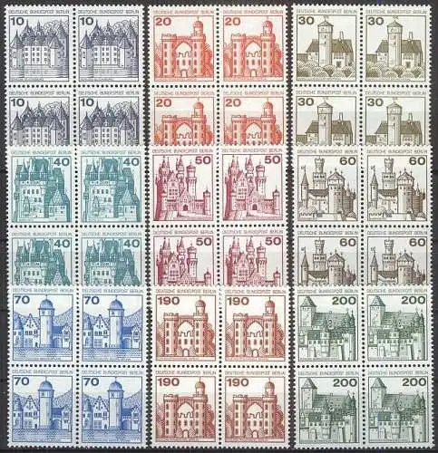 BERLIN 1977 Mi-Nr. 532/40 Viererblocks ** MNH