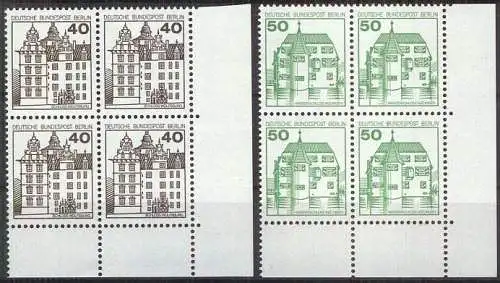 BERLIN 1980 Mi-Nr. 614/15 Eckrandviererblock ** MNH