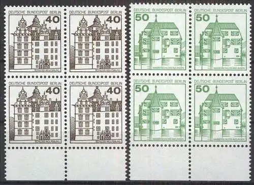 BERLIN 1980 Mi-Nr. 614/15 Viererblock vom Unterrand ** MNH