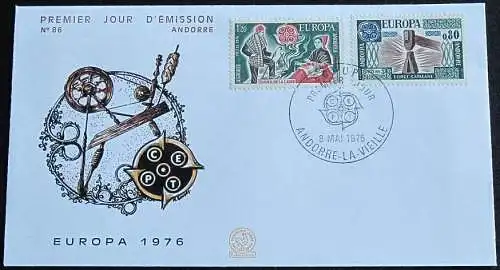 FRANZ. ANDORRA 1976 Mi-Nr. 274/75 FDC - CEPT