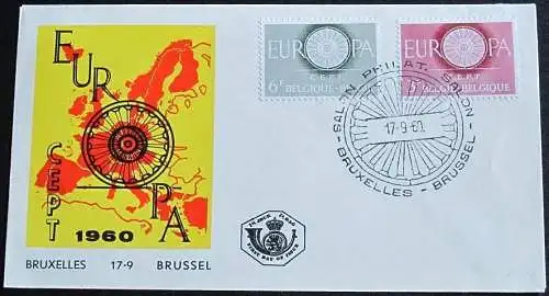 BELGIEN 1960 Mi-Nr. 1209/10 FDC - CEPT