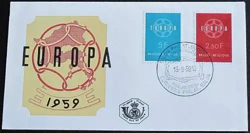 BELGIEN 1959 Mi-Nr. 1164/65 FDC - CEPT