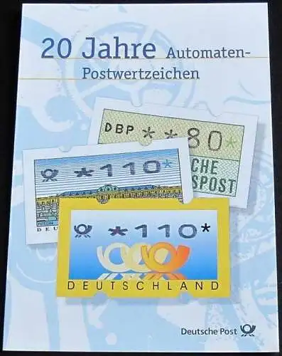 DEUTSCHLAND  1999 GEDENKBLATT 20 JAHRE AUTOMATEN-POSTWERTZEICHEN