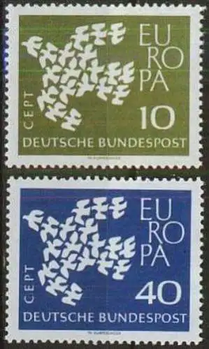 DEUTSCHLAND 1961 Mi-Nr. 367/68 ** MNH