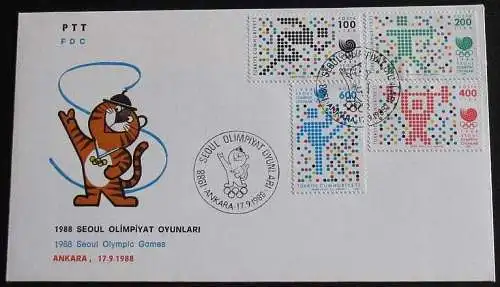 TÜRKEI 1988 Mi-Nr. 2824/27 FDC