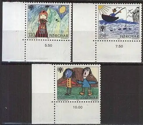 FÄRÖER 1979 Mi-Nr. 45/47 Eckrand ** MNH