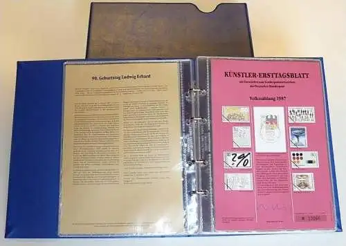 DEUTSCHLAND 1987 KÜNSTLER ETB kompletter Jahrgang 1987 im blauen Binder mit Schuber