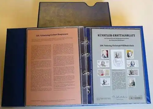 DEUTSCHLAND 1987 KÜNSTLER ETB kompletter Jahrgang 1987 im blauen Binder mit Schuber