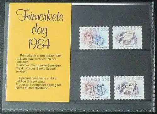 NORWEGEN 1984 Mi-Nr. 911/12 ** MNH und mit Aufdruck Specimen