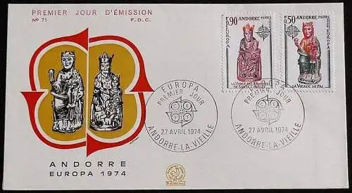 FRANZ. ANDORRA 1974 Mi-Nr. 258/59 FDC - CEPT