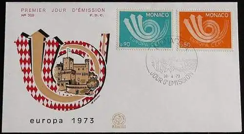 MONACO 1973 Mi-Nr. 1073/74 FDC - CEPT