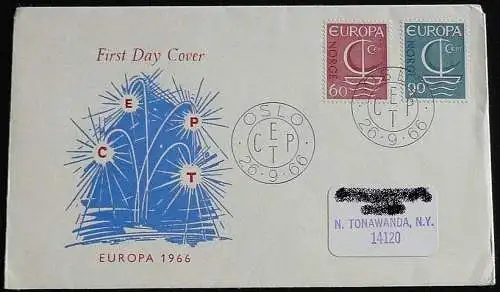 NORWEGEN 1966 Mi-Nr. 547/48 CEPT FDC gelaufen