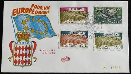 MONACO 1962 Mi-Nr. 695/98 FDC - CEPT