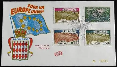 MONACO 1962 Mi-Nr. 695/98 FDC - CEPT