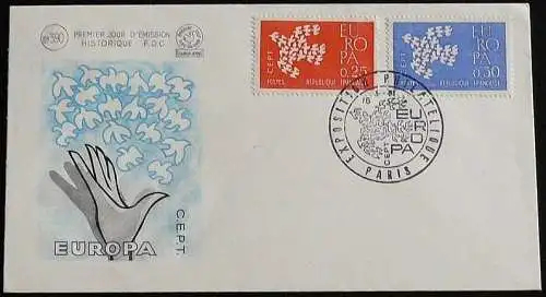 FRANKREICH 1961 Mi-Nr. 1363/64 CEPT FDC