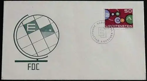 LIECHTENSTEIN 1961 Mi-Nr. 414 CEPT FDC