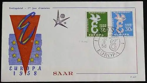 SAARLAND 1958 Mi-Nr. 439/40 CEPT FDC