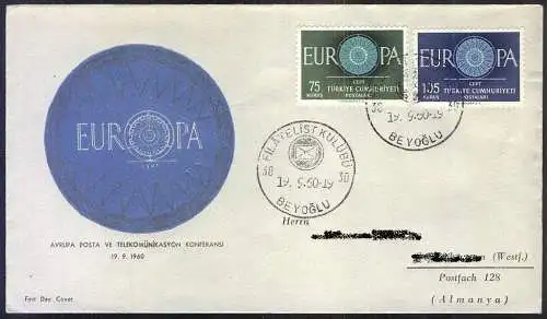 TÜRKEI 1960 Mi-Nr. 1774/75 FDC - CEPT