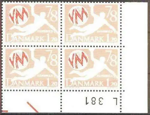 DÄNEMARK 1978 Mi-Nr. 655 Viererblock ** MNH