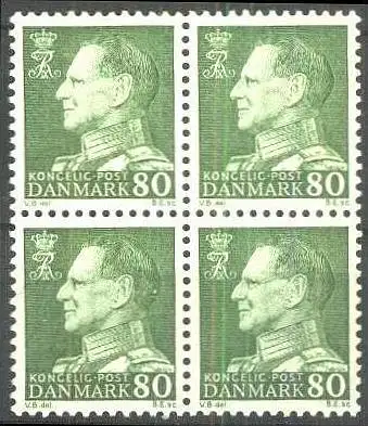 DÄNEMARK 1967 Mi-Nr. 459y Viererblock ** MNH