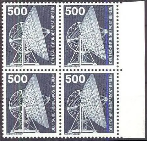 BERLIN 1975 Mi-Nr. 507 Viererblock vom Rand ** MNH