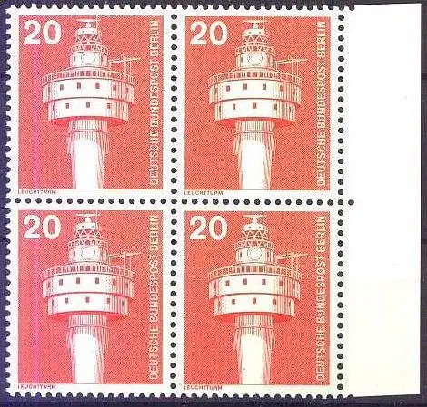 BERLIN 1975 Mi-Nr. 496 Viererblock vom Rand ** MNH