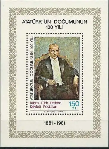 TÜRK. ZYPERN 1981 Mi-Nr. Block 2 ** MNH