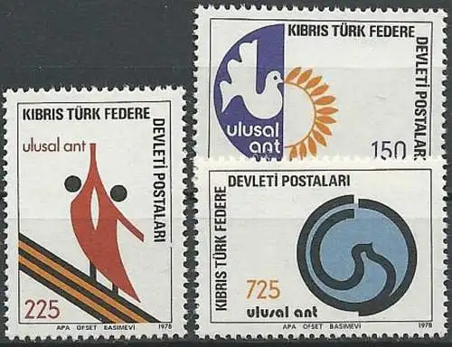 TÜRK. ZYPERN 1978 Mi-Nr. 60/62 ** MNH