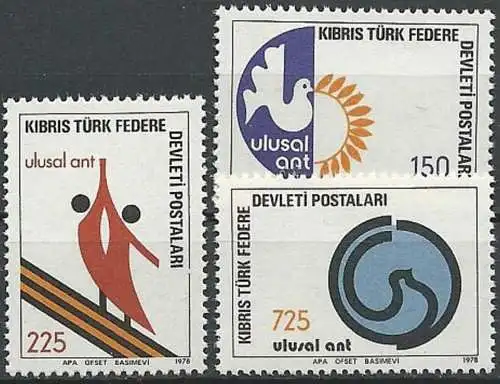 TÜRK. ZYPERN 1978 Mi-Nr. 60/62 ** MNH