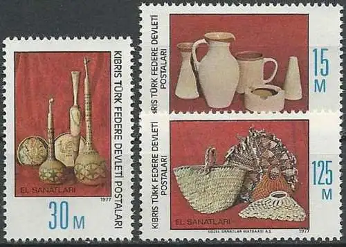 TÜRK. ZYPERN 1977 Mi-Nr. 43/45 ** MNH