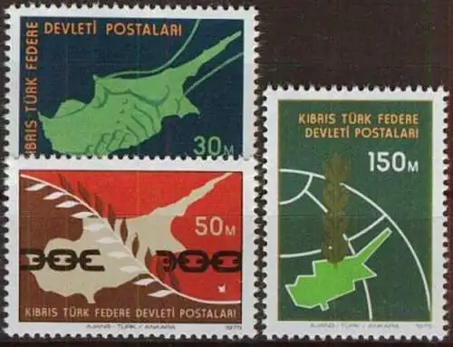 TÜRK. ZYPERN 1975 Mi-Nr. 20/22 ** MNH