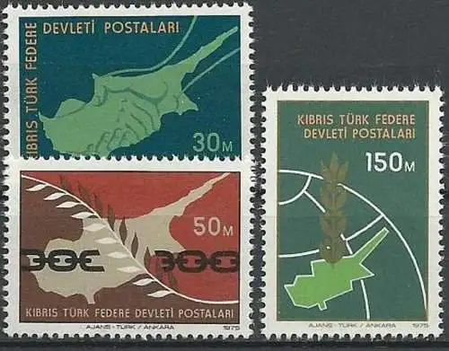 TÜRK. ZYPERN 1975 Mi-Nr. 20/22 ** MNH