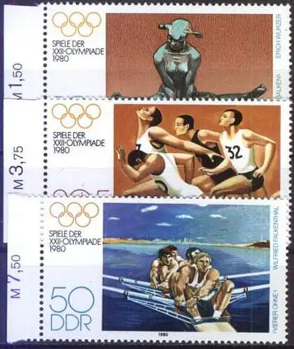 DDR 1980 Mi-Nr. 2503/05 ** MNH