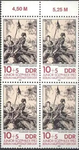 DDR 1983 Mi-Nr. 2812 Viererblock ** MNH