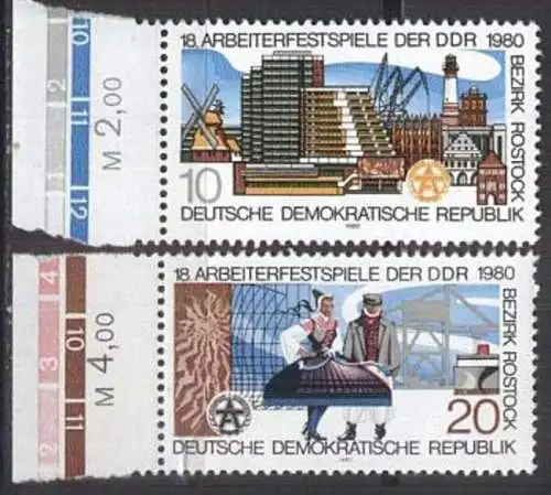 DDR 1980 Mi-Nr. 2514/15 ** MNH