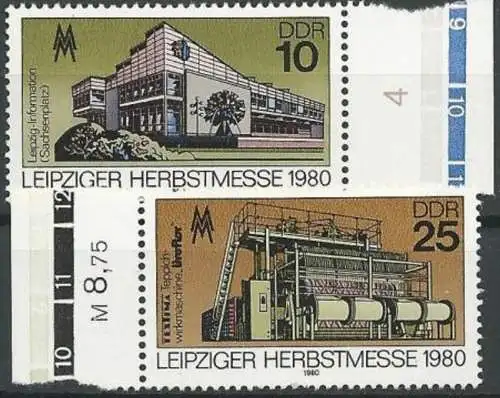 DDR 1980 Mi-Nr. 2539/40 ** MNH