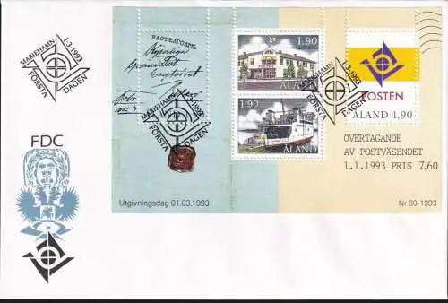 ALAND 1993 Mi-Nr. Block 2 FDC