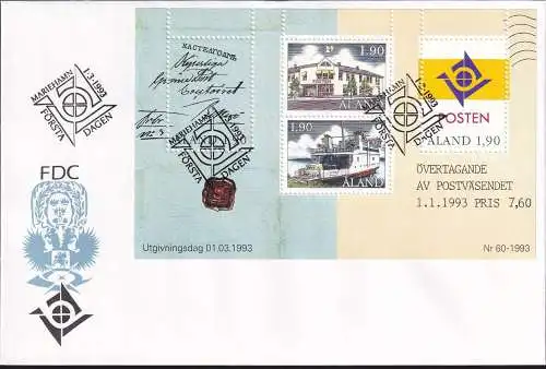 ALAND 1993 Mi-Nr. Block 2 FDC