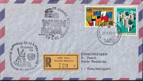 UNO WIEN 1983 25 Jahre Flugdienst AUA Wien - Rom 27.06.1983