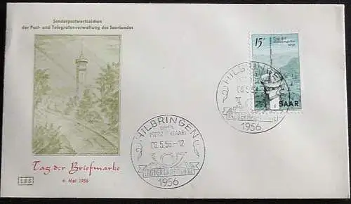 SAARLAND 1956 Mi-Nr. 369 FDC Sonderstempel