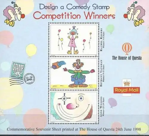 GROSSBRITANNIEN 1998 Competition Winners Sonderdruck - souvenir sheet
