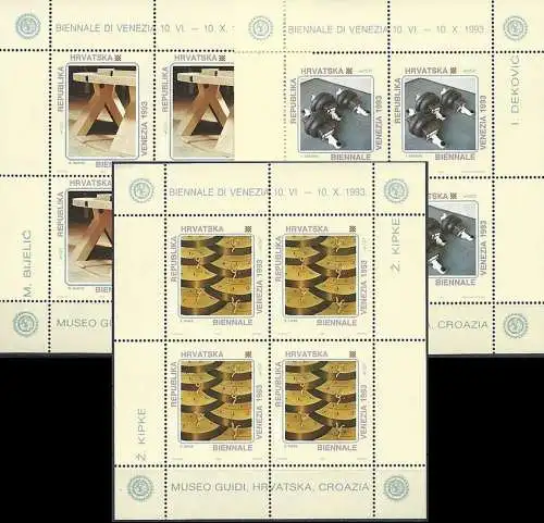 KROATIEN 1993 Mi-Nr. 243/45 Kleinbögen ** MNH