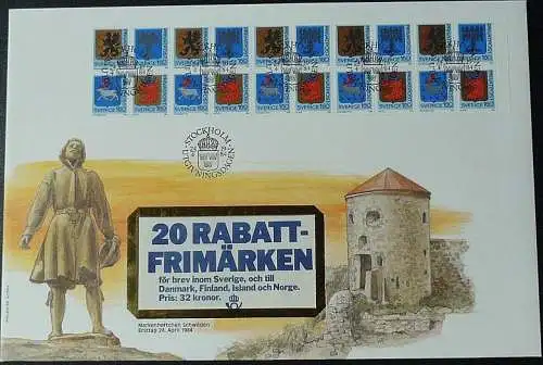 SCHWEDEN 1984 Mi-Nr. MH 98 Markenheft-FDC