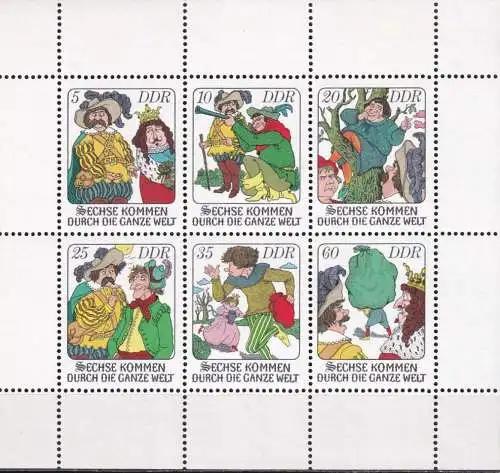 DDR 1977 Mi-Nr. 2281/86 Kleinbogen ** MNH