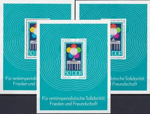 DDR 1973 Mi-Nr. Block 38 3 Stück ** MNH