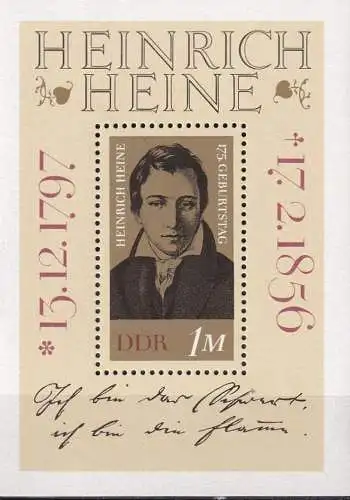 DDR 1972 Mi-Nr. Block 37 ** MNH