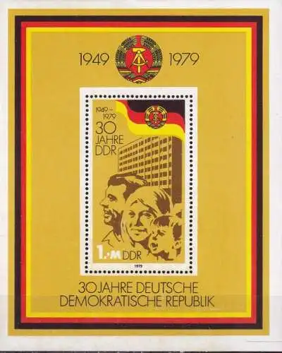 DDR 1979 Mi-Nr. Block 56 ** MNH