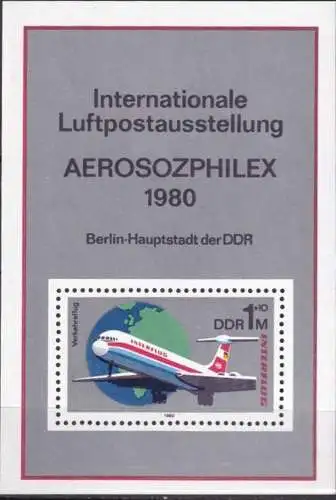 DDR 1980 Mi-Nr. Block 59 ** MNH