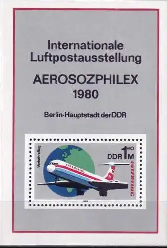 DDR 1980 Mi-Nr. Block 59 ** MNH